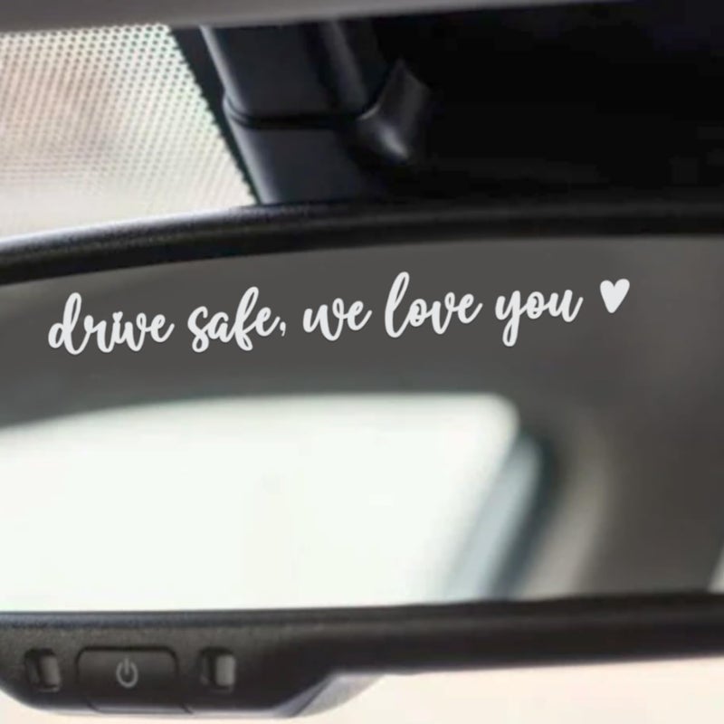 Hangwoous 3X Drive Safe We Love You Rearview Mirror Decal, Car Mirrors Sticker, Car Stickers For Women, I Love You Drive Safe Mirror Sticker - Image 4